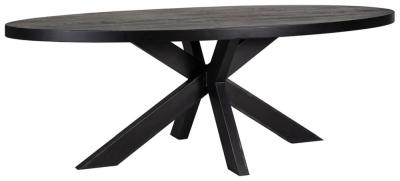 Product photograph of Watson Black Oak 10 Seater Oval Dining Table With Black Spider Legs from Choice Furniture Superstore
