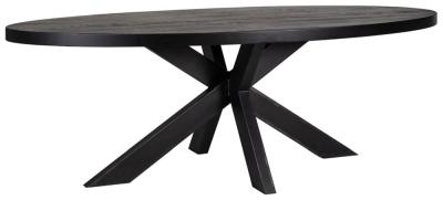 Watson Black Oak 10 Seater Oval Dining Table With Black Spider Legs