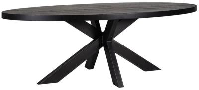 Product photograph of Watson Black Oak 12 Seater Oval Dining Table With Black Spider Legs from Choice Furniture Superstore