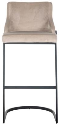 Product photograph of Bolton Khaki Velvet And Black Bar Stool from Choice Furniture Superstore