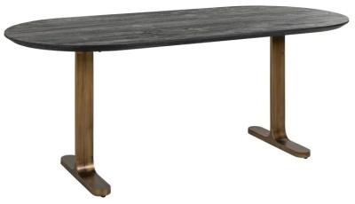 Product photograph of Revelin Mango Wood Top 8 Seater Oval Dining Table from Choice Furniture Superstore