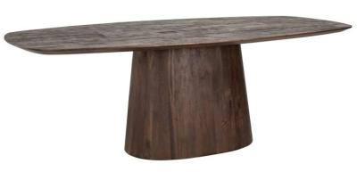 Product photograph of Alix Danish Dark Brown 8-10 Seater Oval Dining Table from Choice Furniture Superstore