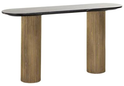 Product photograph of Dayton Black Marble And Gold Console Table from Choice Furniture Superstore