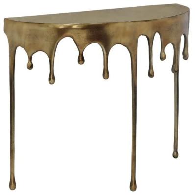 Product photograph of Drops Gold Half Moon Console Table from Choice Furniture Superstore