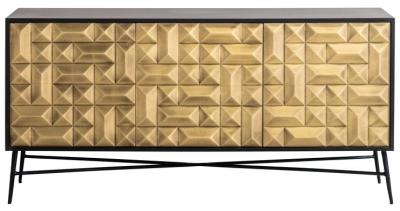 Product photograph of Tetro Gold 3 Door Sideboard from Choice Furniture Superstore