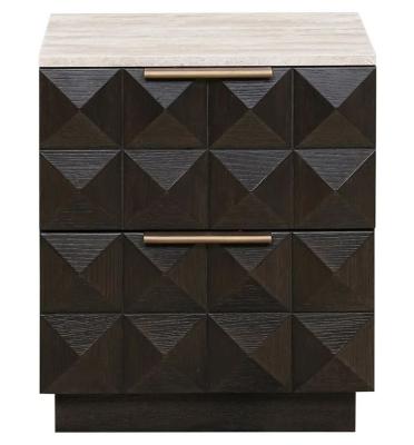 Claremont Brown 2 Drawer Bedside Cabinet