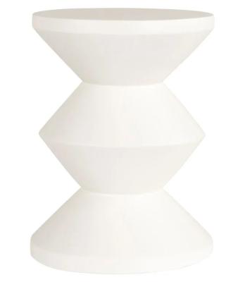 Product photograph of Bloomstone White Plaster Round End Table from Choice Furniture Superstore