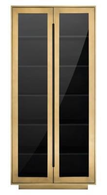 Product photograph of Finsbury Gold And Black 2 Door Hall Cabinet from Choice Furniture Superstore