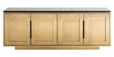 Finsbury Black And Gold Marble Top 4 Door Sideboard