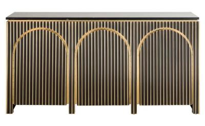 Les Arcs Brushed Gold 160cm Large 3 Door Sideboard