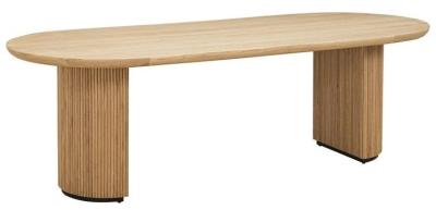 Belfort Natural Oak 12 Seater Dining Table With Fluted Base