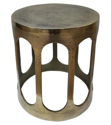 Du Pont Brushed Gold Round End Table
