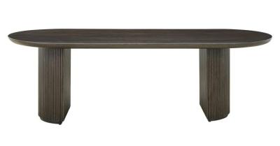 Kingston Brown 12 Seater Dining Table With Fluted Base