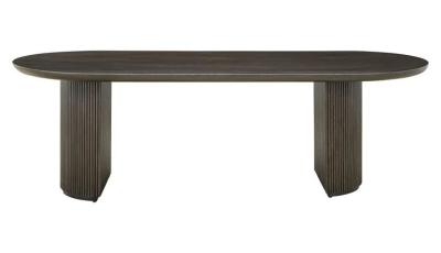 Kingston Dark Coffee 12 Seater Dining Table With Fluted Base