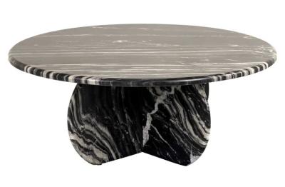 Bancroft Black Marble Round Coffee Table