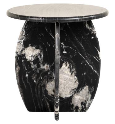 Product photograph of Bancroft Black Marble Round End Table from Choice Furniture Superstore