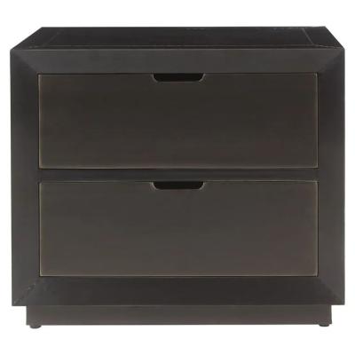 Dante Brown Wooden 2 Drawer Bedside Cabinet