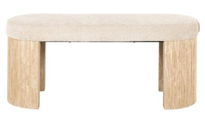 Product photograph of Gallice Beige Travertine Bench from Choice Furniture Superstore