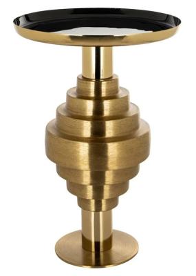 Product photograph of Renao Black And Gold Round End Table from Choice Furniture Superstore