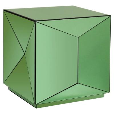Product photograph of Shifra Green Mirror End Table from Choice Furniture Superstore