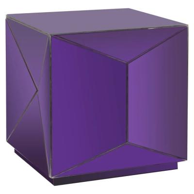 Product photograph of Shifra Purple Mirror End Table from Choice Furniture Superstore
