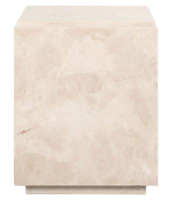 Product photograph of Stanford Dyna Beige Marble Square End Table from Choice Furniture Superstore