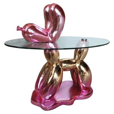 Product photograph of Usha Glass Top Pink End Table from Choice Furniture Superstore