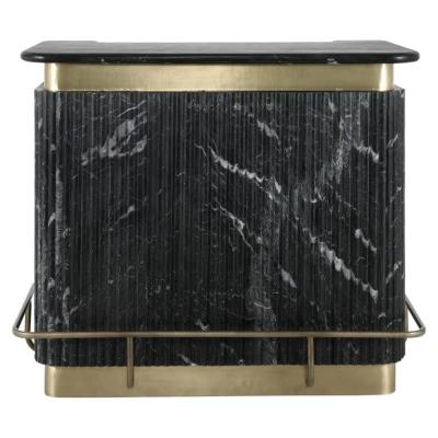 Product photograph of Bombay Black Marble And Gold Bar Cabinet from Choice Furniture Superstore