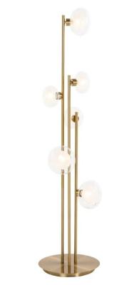 Luva Brushed Gold Metal Floor Lamp