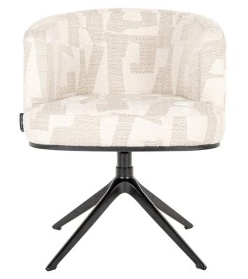 Cheyenne Beige Fabric Swivel Dining Armchair