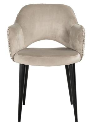 Giovanna Natural Khaki Fabric Dining Armchair