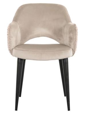 Giovanna Pink Khaki Fabric Dining Armchair