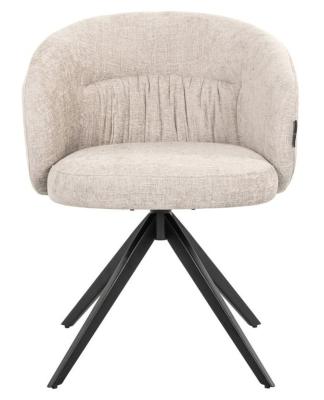 Olivia Cream Fabric Swivel Dining Armchair