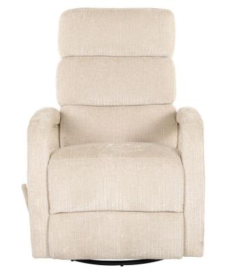 Denvi Beige Chenille Fabric Swivel Chair