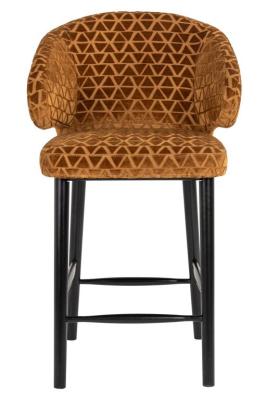 Product photograph of Indigo Gold Fabric Counter Stool With Back from Choice Furniture Superstore