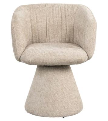 Product photograph of Madeline Cream Fabric Swivel Chair from Choice Furniture Superstore