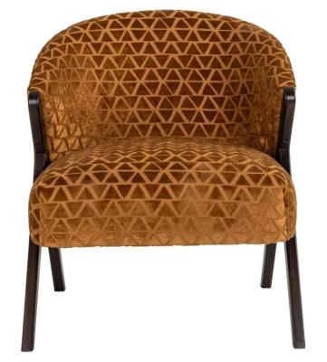 Product photograph of Mia Gold Fabric Accent Chair With Black Legs from Choice Furniture Superstore