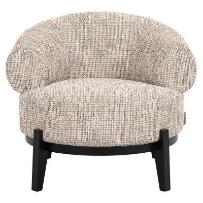 Montana Natural Fabric Accent Chair With Black Legs