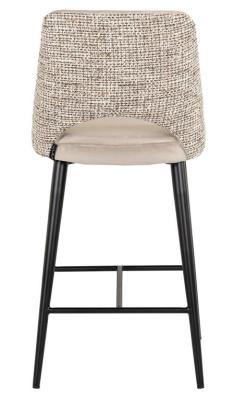 Tabitha Beige Khaki Fabric Counter Stool With Back