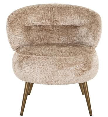 Product photograph of Sabor Natural Fabric Accent Chair With Gold Legs from Choice Furniture Superstore