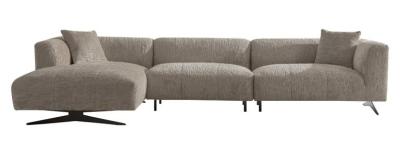 Product photograph of Hoxton Beige Fabric Corner Sofa With Black Legs- Lhf from Choice Furniture Superstore