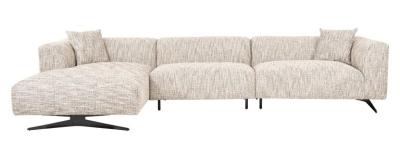 Product photograph of Hoxton Natural Fabric Corner Sofa With Black Legs - Lhf from Choice Furniture Superstore