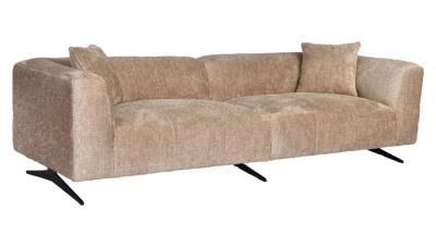 Product photograph of Hoxton Beige Fabric 3 Seater Sofa With Black Legs from Choice Furniture Superstore