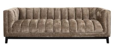 Product photograph of Beaudy Stone Chenille Fabric 3 Seater Sofa With Black Legs from Choice Furniture Superstore