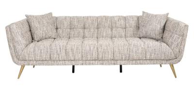 Product photograph of Huxley Beige Fabric 3 Seater Sofa With Brushed Gold Legs from Choice Furniture Superstore