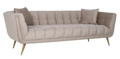 Product photograph of Huxley Khaki Velvet Fabric 3 Seater Sofa With Brushed Gold Legs from Choice Furniture Superstore