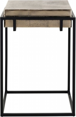 Product photograph of Calloway Champagne Gold And Black Side Table from Choice Furniture Superstore