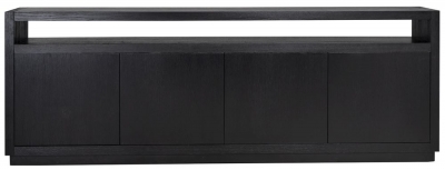 Product photograph of Oakura Black Oak 4 Door Sideboard from Choice Furniture Superstore