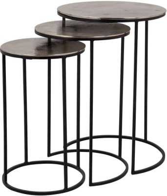 Product photograph of Nolan Aluminium Side Table Set Of 3 from Choice Furniture Superstore