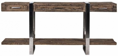 Product photograph of Kensington Sleeper Wood And Silver 3 Drawer Sideboard from Choice Furniture Superstore